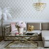 Coffee table glamor with a glass top, steel gold CONRAD OUTLET