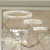 CRYSTAL XXL gold crystal chandelier, glamorous, exclusive, modern with three rings