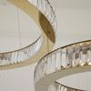 Crystal chandelier, ring, gold, modern glamor pendant lamp for the living room, adjustable ECLIPSE