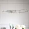LILIBET L glamorous crystal chandelier, modern, designer, elongated silver hanging lamp
