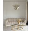 Crystal chandelier, ring, gold, modern glamor pendant lamp for the living room, adjustable ECLIPSE L