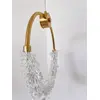Lampa wisząca kryształowa złota glamour, pojedynczy designerski okrągły zwis nad wyspę MOON
