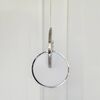 Modern chandelier PLANET, glamorous pendant lamp, silver, round, designer, exclusive, for the island