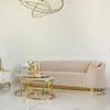 Glamorous sofa exclusive for living room, beige gold FLORENCE