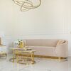 Glamorous sofa exclusive for living room, beige gold FLORENCE OUTLET