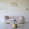 Glamorous sofa exclusive for living room, beige gold FLORENCE OUTLET