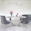 Exclusive glamor dining chair, straight legs, gray, silver DIANA