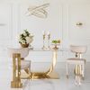 Glamour dining room table gold steel white top ART DECO
