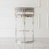 MARCO modern silver grey glamour upholstered barstool for dining room, bar, isle 53x51x92