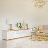 Modern glamor TV cabinet, high gloss, white gold, for TV AVENUE