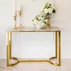 Konsola glamour, nowoczesna, złota biały marmur LOLA