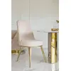Glamor chair, modern, upholstered, designer, for the dining room, for the dressing table, beige gold SAVOY