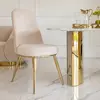 Glamor chair, modern, upholstered, designer, for the dining room, for the dressing table, beige gold SAVOY
