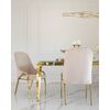 Glamor chair with armrests, modern, upholstered, designer, for the dining room, for the dressing table, beige gold SAVOY