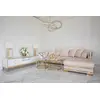 Corner sofa with slats, modern corner sofa, for the living room, extendable, designer gold with slats MONACO
