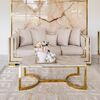 Glamor sofa for the living room, foldable, designer, modern with gold slats PALACE