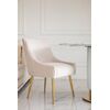 Krzesło beżowe glamour na złotych nogach z kołatką do jadalni, toaletki, nowoczesne, tapicerowane, designerskie PALOMA