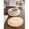Round pouffe, for the bedroom, dressing table, upholstered, quilted, Paula glamor pouf [CLONE]