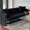 Sofa glamour czarna srebrna nowoczesna 3 osobowa MADONNA