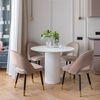 Glamor dining table, art deco, wooden, lacquered, designer, white OVALE 110 cm