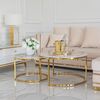 Glamour coffee table, modern gold with white stone table top MARCO GOLD