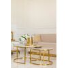 Glamour coffee table, modern gold with white stone table top MARCO GOLD