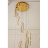 CRYSTAL LONG hanging crystal chandelier, gold, designer, exclusive in a modern style, hanging lamp above the stairs, hall