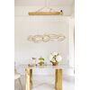 CRYSTAL 5 glamorous crystal chandelier, modern, designer, oblong hanging lamp, gold rings