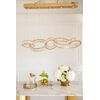 CRYSTAL 5 glamorous crystal chandelier, modern, designer, oblong hanging lamp, gold rings
