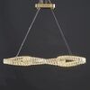 LILIBET L glamorous crystal chandelier, modern, designer, gold oblong hanging lamp