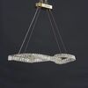 LILIBET L glamorous crystal chandelier, modern, designer, gold oblong hanging lamp