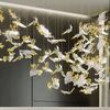 Designer golden glass leaf decoration hanging from the ceiling - LEAF CABBAGE