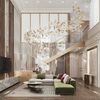 Designer golden glass leaf decoration hanging from the ceiling - LEAF CABBAGE
