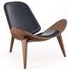 Designer Leather Armchair in a Modern Style - WING
