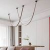 Modern designer leather chandelier, stylish pendant lamp, COSMOPOLITAN S M stripes