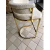 Glamor bar stool, gold, boucle, modern upholstered for dining room, bar, MARCO island OUTLET