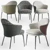 Nowoczesne ekskluzywne krzesło do jadalni na czarnych metalowych nogach LINEA