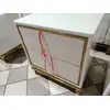 Glamour white gold lacquered bedside cabinet for bedroom Lorenzo S Gold OUTLET