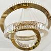 Crystal chandelier, ring, gold, modern glamor pendant lamp for the living room, adjustable ECLIPSE L