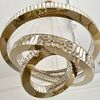 Crystal chandelier, ring, gold, modern glamor pendant lamp for the living room, adjustable ECLIPSE L