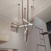Modern designer leather chandelier, stylish pendant lamp, COSMOPOLITAN stripes