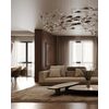 Designer golden glass leaf decoration hanging from the ceiling - LEAF FLOW