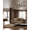Designer golden glass leaf decoration hanging from the ceiling - LEAF FLOW