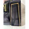 Black velvet quilted sofa, modern in a glamor style, for a golden living room MONTE CARLO