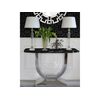 Glamor console in a modern style with a white marble top, silver ART DECO
