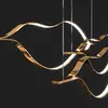 Żyrandol nowoczesny złoty designerska lampa wisząca nas stół WAVE