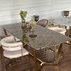 Glamor Dining Table Exclusive, Steel, Gold, brown Top 220 cm KENT OUTLET