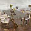 Glamor Dining Table Exclusive, Steel, Gold, brown Top 220 cm KENT OUTLET