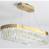 Oval crystal chandelier, gold, 100 cm DIAMOND