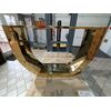 Exclusive glamor dining table, modern, designer, white marble top, gold ART DECO OUTLET
